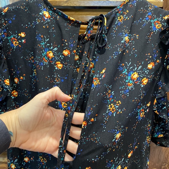 Sandro Floral Print Cold Shoulder Ruffle Blouse - Size S/ Sandro 1 - Picture 6 of 11